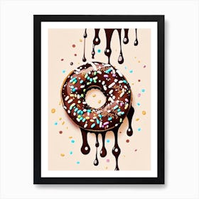 Bite Sized Bagel Pieces Dipped In Melted Chocolate And Sprinkles Marker Art 3 Art Print