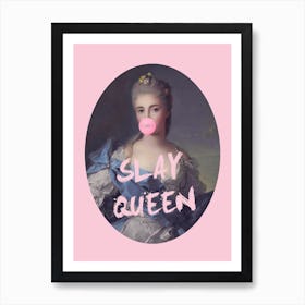 Slay Queen Oval Art Print