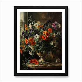 Baroque Floral Still Life Petunia 3 Art Print