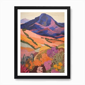 Mount Diablo United States 2 Colourful Mountain Illustration Art Print