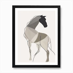 Horse Line Art Abstract 8 Art Print