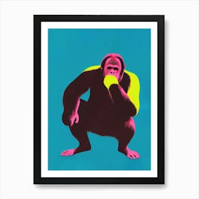 Orangutan Exhibition Bold Retro Poster Art Print