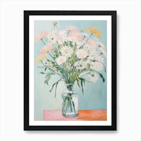 A Vase With Queen Anne S Lace, Flower Bouquet 3 Art Print