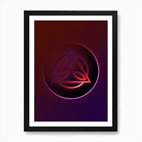 Geometric Neon Glyph on Jewel Tone Triangle Pattern 228 Art Print