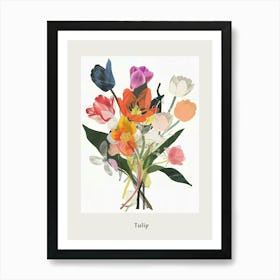 Tulip 3 Collage Flower Bouquet Poster Art Print