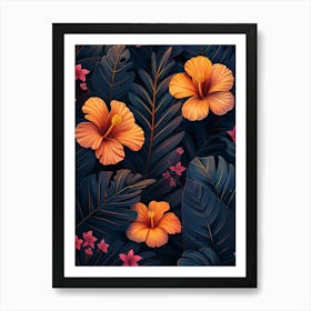 Seamless Tropical Pattern Art Print