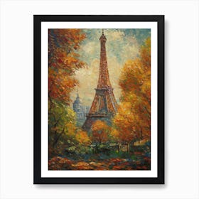 Eiffel Tower Paris France Paul Signac Style 20 Art Print