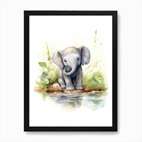 Elephant Painting Photographing Watercolour 2 Art Print
