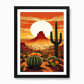 Desert Landscape With Cactus Art Print