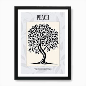 Peach Tree Simple Geometric Nature Stencil 1 Poster Art Print