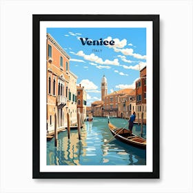 Venice Italy Canal Ride Travel Art Art Print