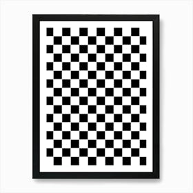 Checkerboard Black And White Art Print