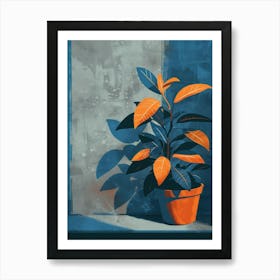 Orange Potted Plant Art Print