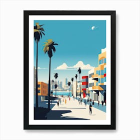 Venice Beach California, Usa, Bold Outlines 2 Art Print