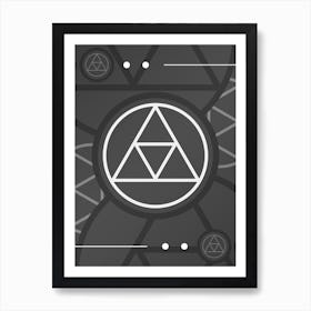 Geometric Glyph Array in White and Gray n.0044 Art Print