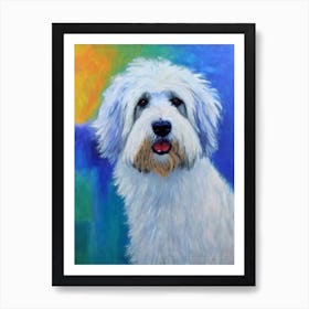 Old English Sheepdog Fauvist Style Dog Art Print