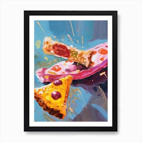 A Slice Of Pizza Oil Painting 1 Art Print