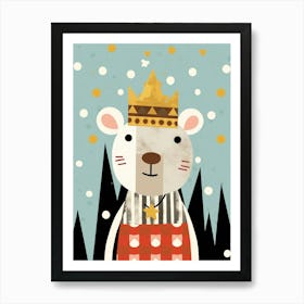 Little Rat Wearing A Crown Art Print