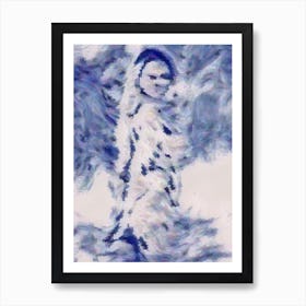 Girl Nude In The Snow Art Print