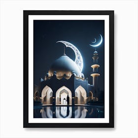 Leonardo Diffusion Islamic Mosque Crescent Moon On Its Dome Be 2 Art Print