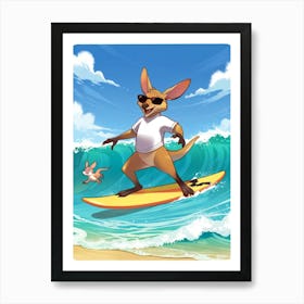 Kangaroo Surfing 1 Art Print