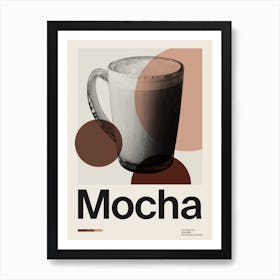 Mid Century Mocha Coffee Art Print