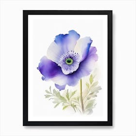 Anemone Wildflower Watercolour Art Print