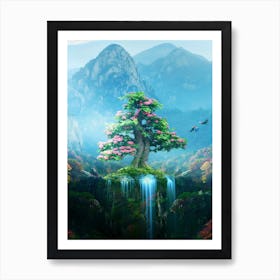 Nature Waterfall Art Print