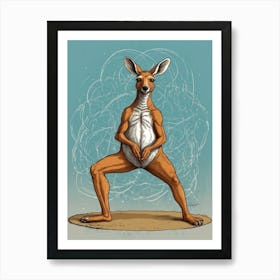 Kangaroo Yoga 1 Art Print