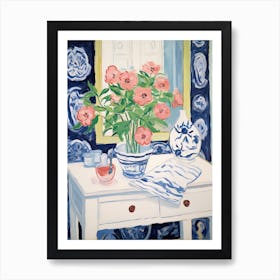 Bathroom Vanity Painting With A Hibiscus Bouquet 4 Poster