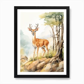 Storybook Animal Watercolour Gazelle 3 Art Print