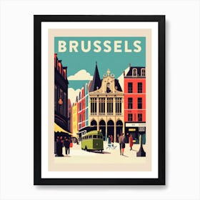 Brussels Vintage Travel Poster Art Print