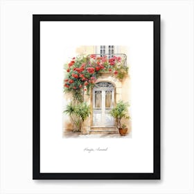 Haifa, Israel   Mediterranean Doors Watercolour Painting 1 Poster Art Print