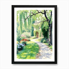 Willow Tree In The Garden Art Print