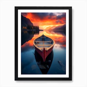 Sunset boat Art Print