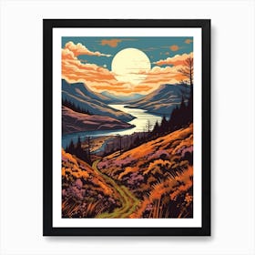 The West Highland Way Scotland 4 Vintage Travel Illustration Art Print