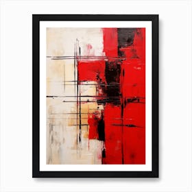 Mondrian Abstract Geometric Illustration 4 Art Print