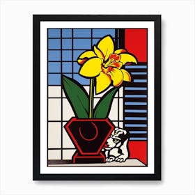 Amaryllis Flower Still Life  3 Pop Art Style Art Print