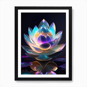 Giant Lotus Holographic 4 Art Print