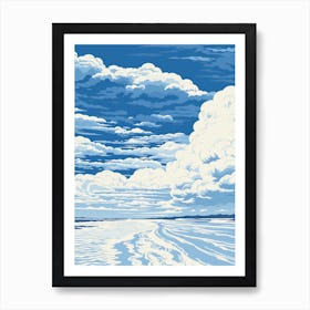 A Screen Print Of Cable Beach Australia 2 Art Print