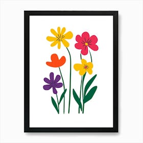 Flowers On A White Background 13 Art Print