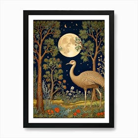 William Morris Ostrich In The Moonlight Art Print