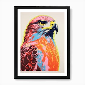 Andy Warhol Style Bird Red Tailed Hawk 4 Art Print