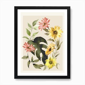 Floral Watercolor Art3 Art Print