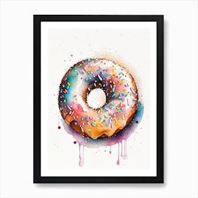 Sprinkles Donut Cute Neon 5 Art Print