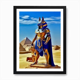 Anubis In The Desert Art Print