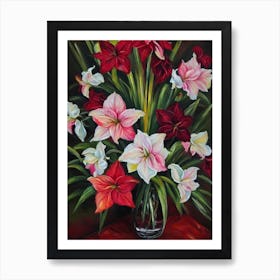 Amaryllis Still Life Oil Painting Flower Art Print