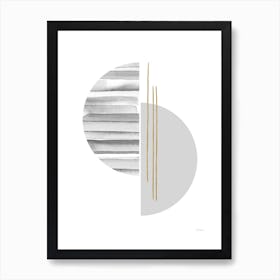 Horizontal Lines With Gold Art Print