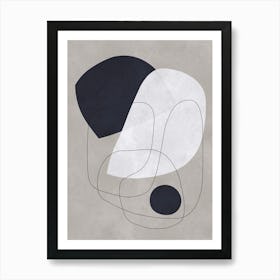 Expressive black and gray 7 Art Print