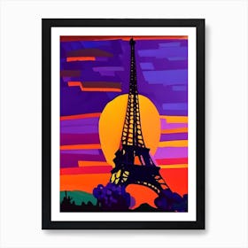 Eiffel Tower Matisse Inspired Sunrise Art Print